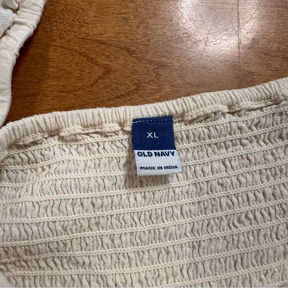 Old Navy Square Neck Crepe Off the Shoulder Long Sleeve Peasant Top Sz XL XLarge - Picture 11 of 13